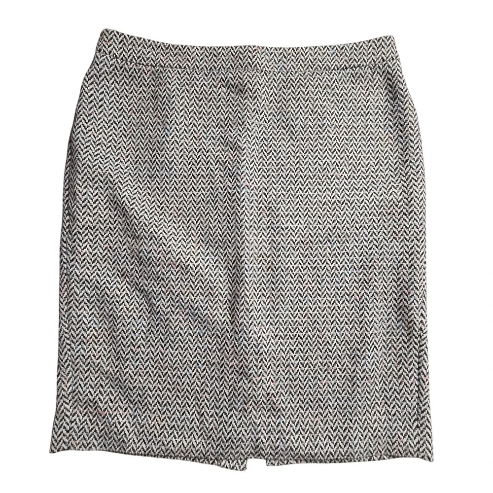 J.Crew Herringbone Wool Blend Pencil Skirt 12 Lined Corpcore Office Siren